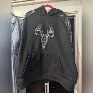 PRYM1 Hooded Sweatshirt w/Deer Skull Logo, Camo Hoodie - 3XL